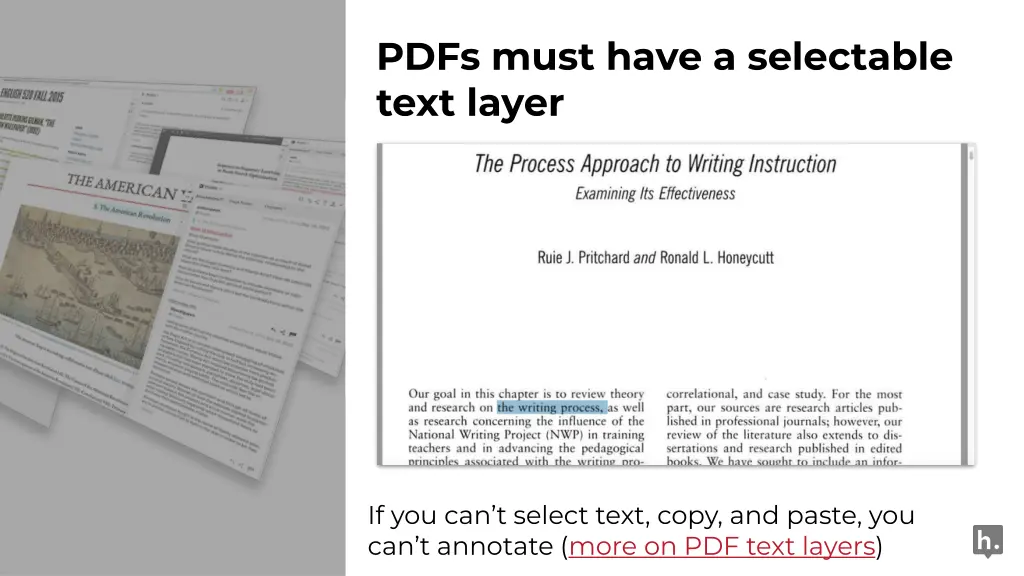 pdfs must have a selectable text layer