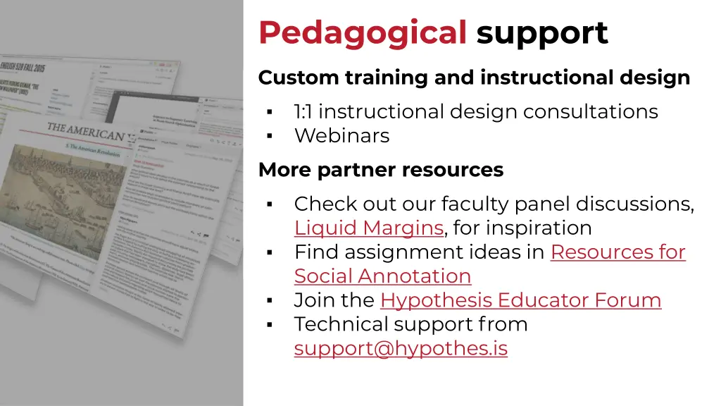 pedagogical support