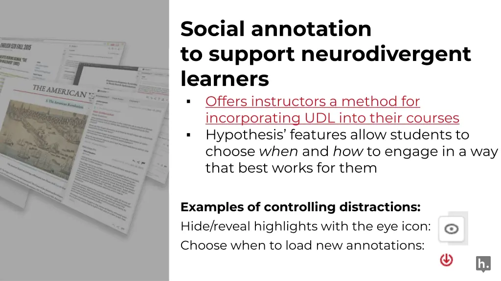 social annotation to support neurodivergent