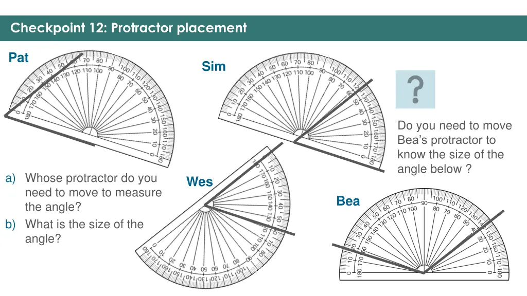 checkpoint 12 protractor placement