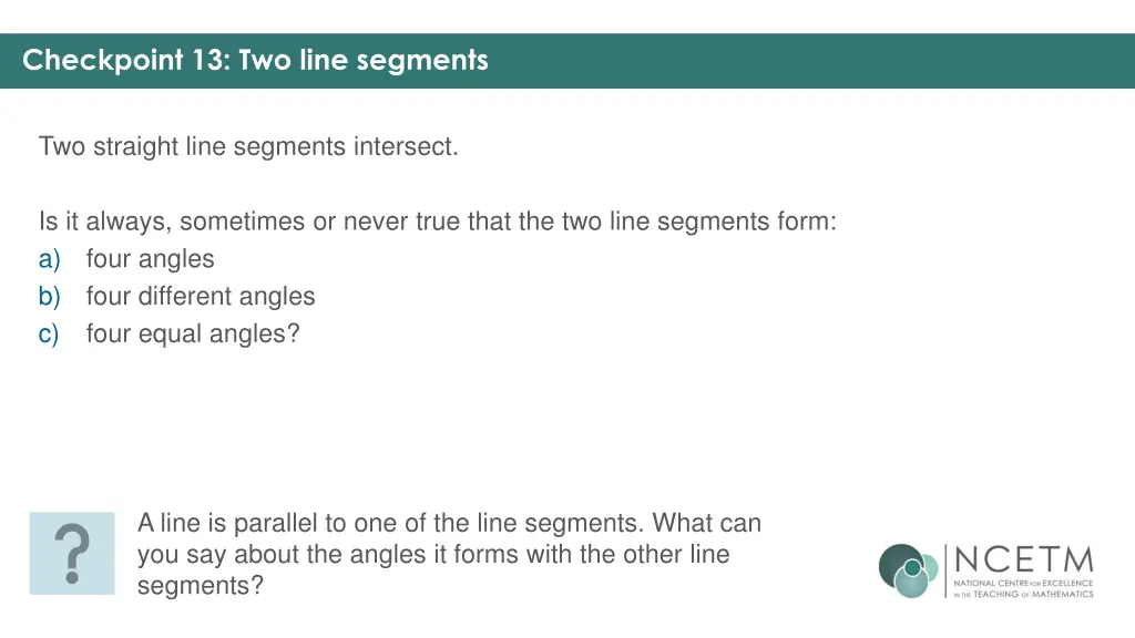 checkpoint 13 two line segments