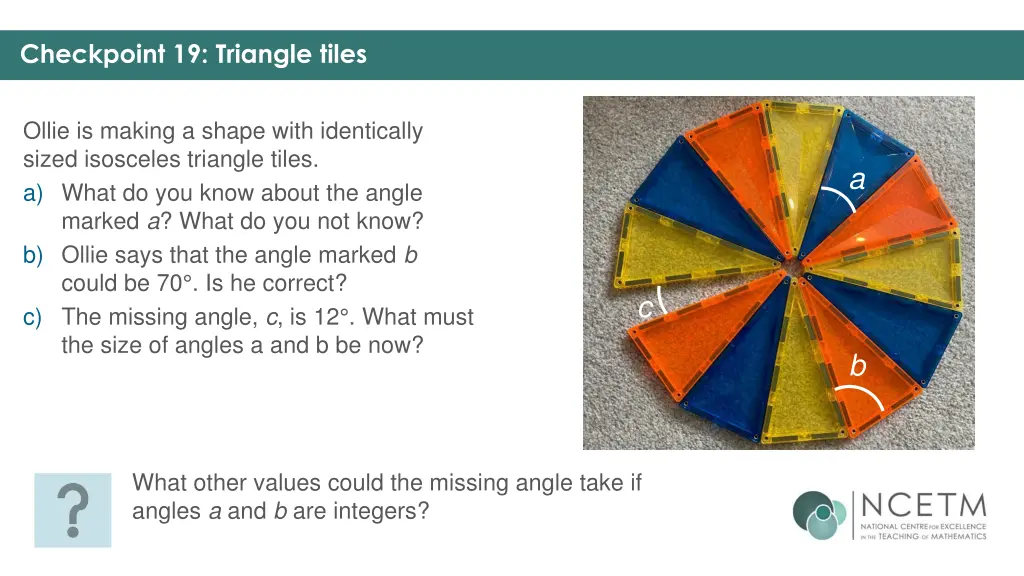 checkpoint 19 triangle tiles