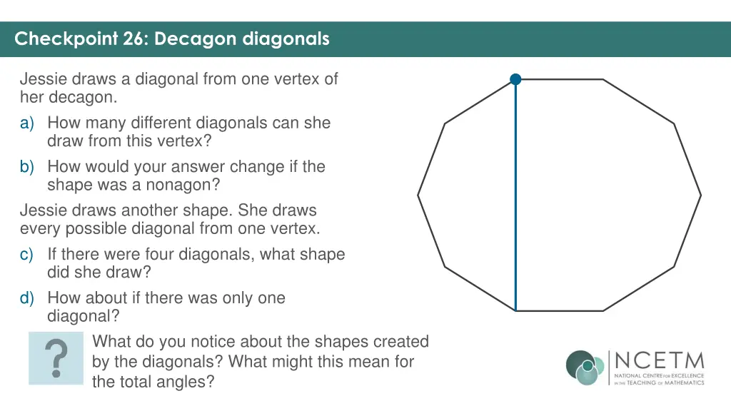 checkpoint 26 decagon diagonals