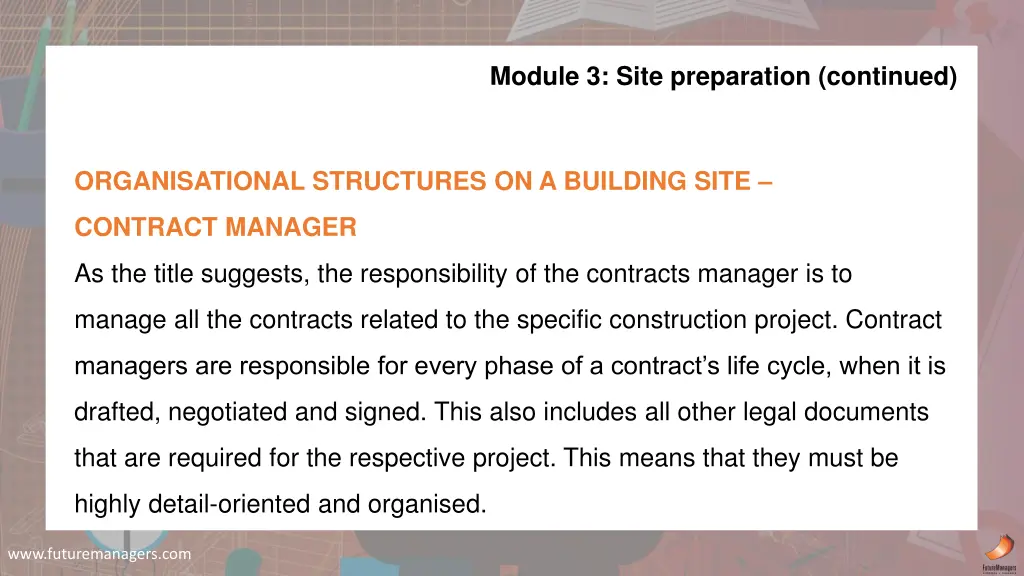 module 3 site preparation continued