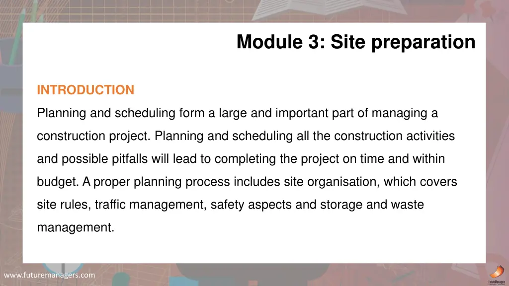 module 3 site preparation