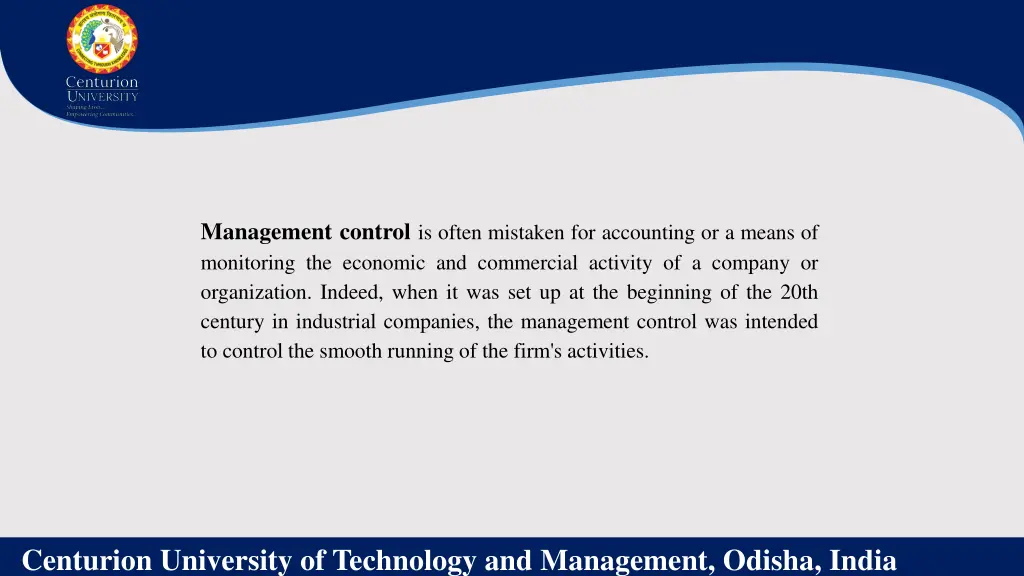 management control is often mistaken