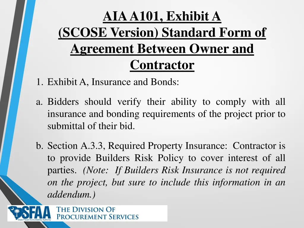 aia a101 exhibit a scose version standard form