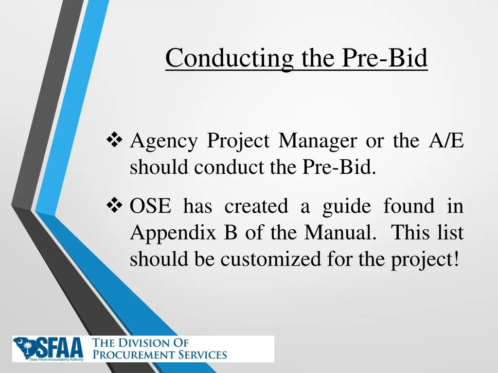 conducting the pre bid