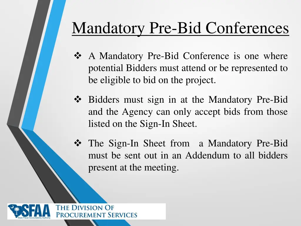 mandatory pre bid conferences
