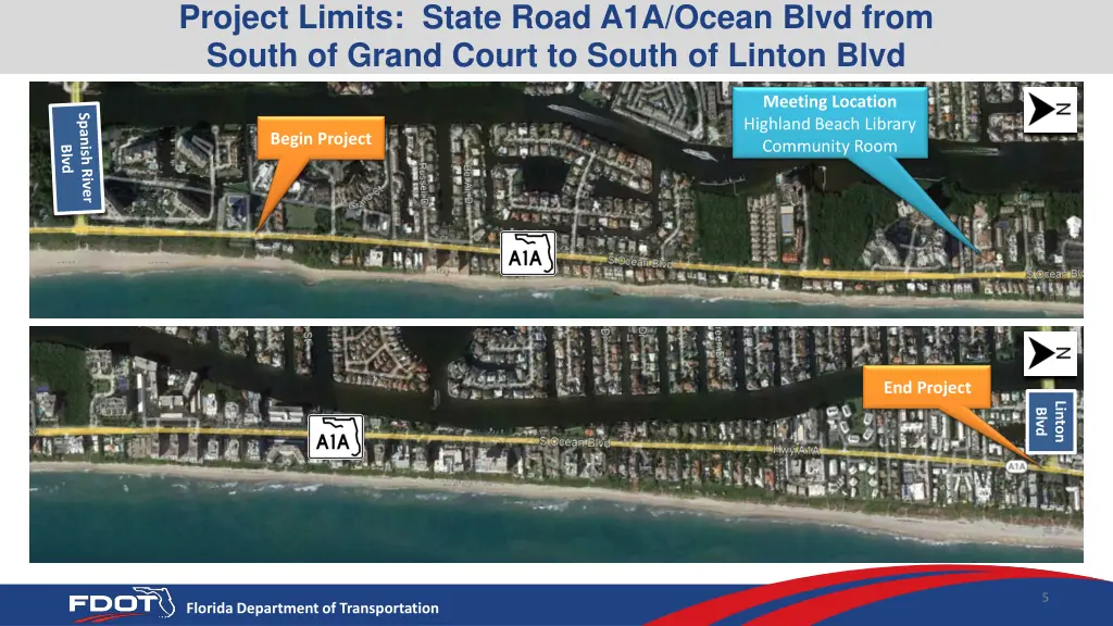 project limits state road a1a ocean blvd from