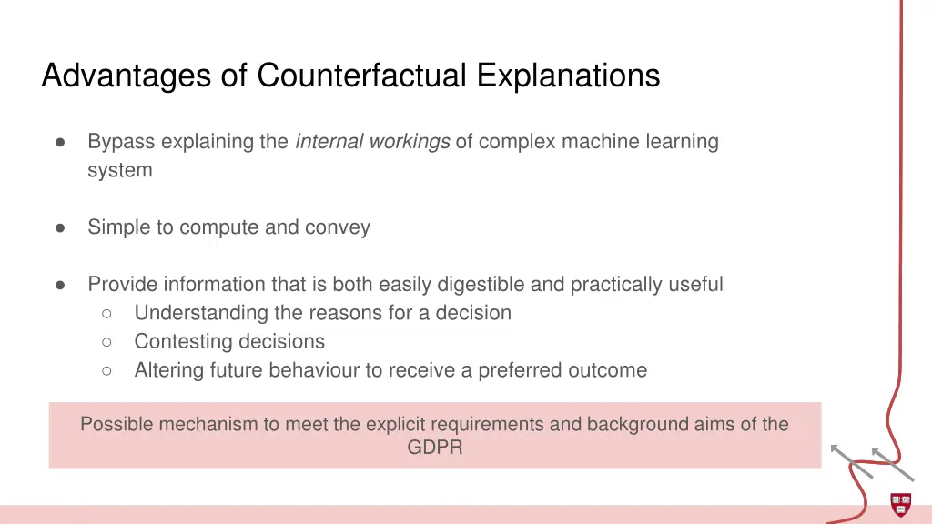 advantages of counterfactual explanations