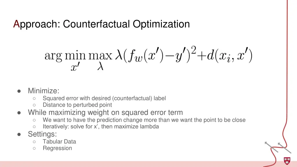 approach counterfactual optimization