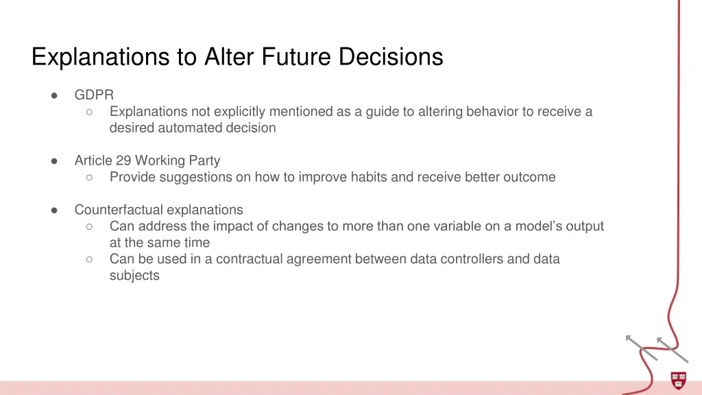 explanations to alter future decisions