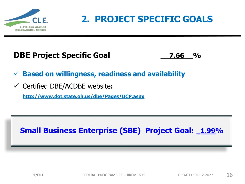 2 project specific goals