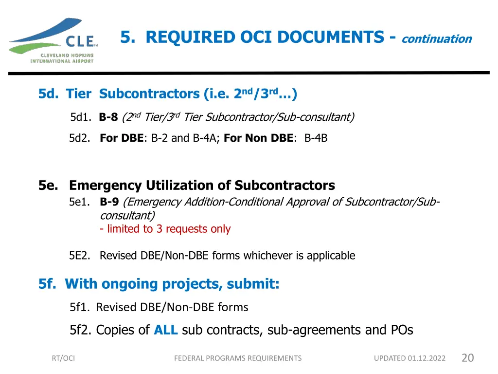 5 required oci documents continuation