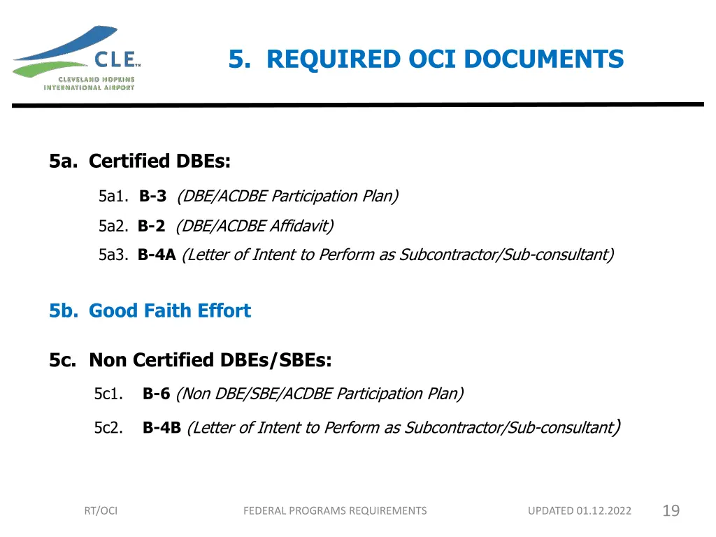 5 required oci documents