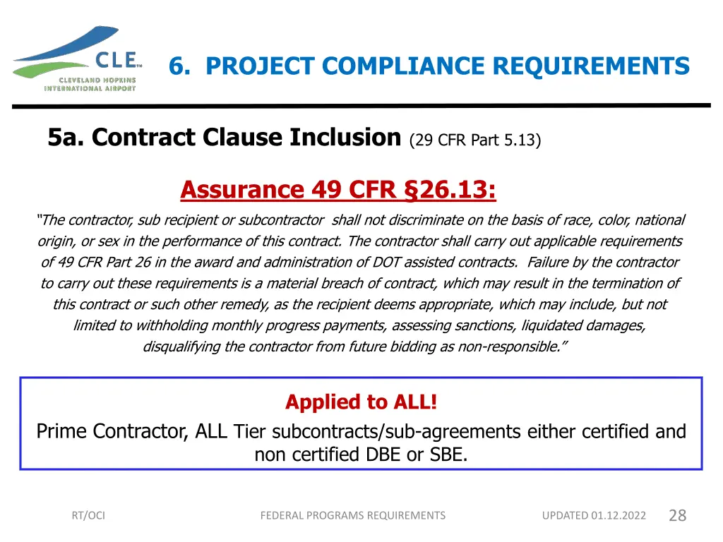 6 project compliance requirements