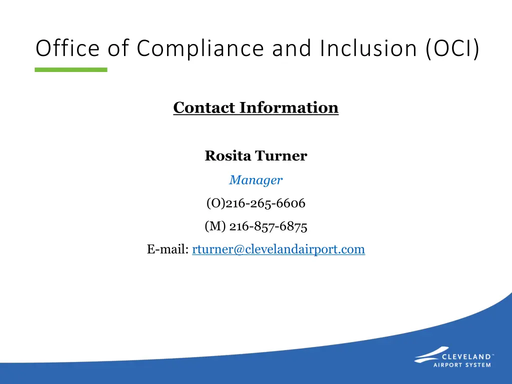 office of compliance and inclusion oci