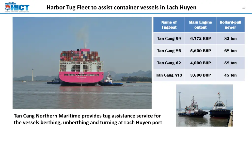 harbor tug fleet to assist container vessels