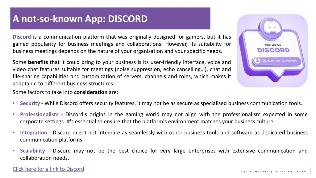 a not so known app discord