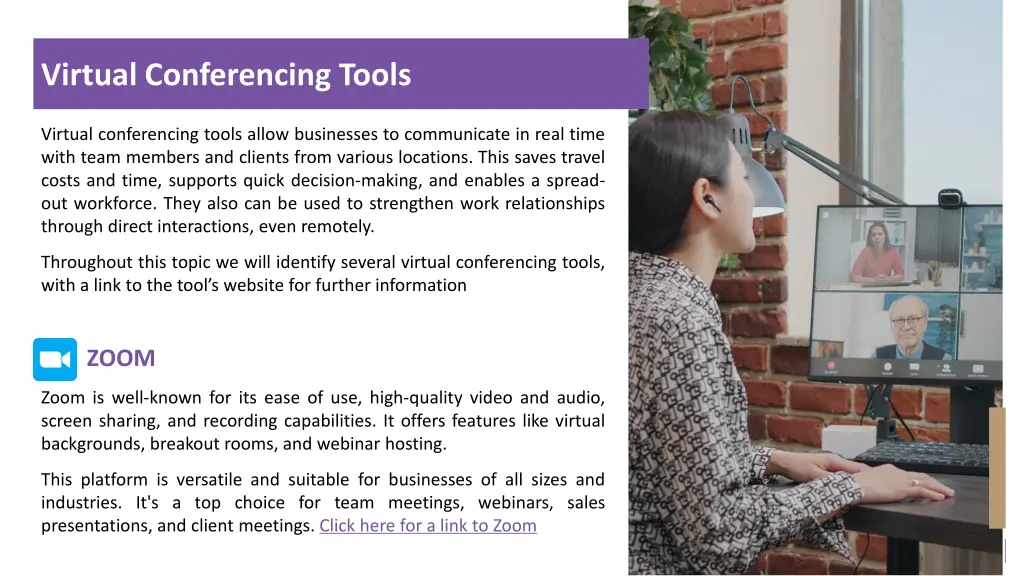 virtual conferencing tools