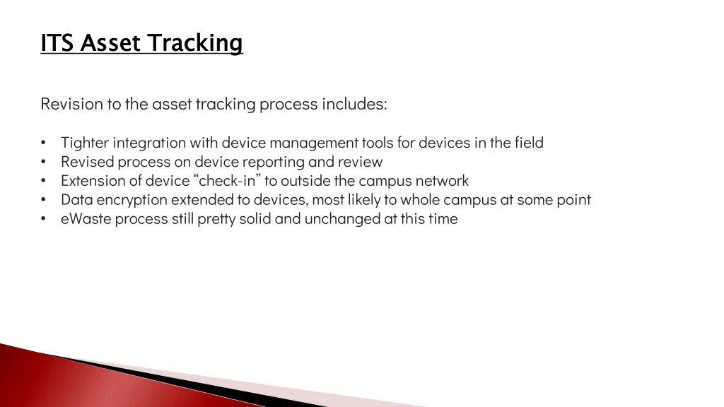 its asset tracking