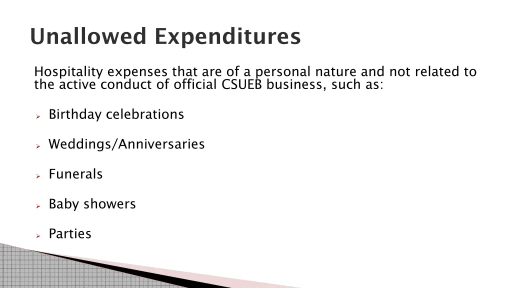 unallowed expenditures