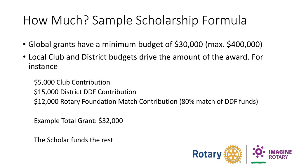 how much sample scholarship formula
