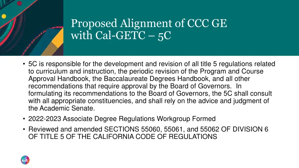 proposed alignment of ccc ge with cal getc 5c