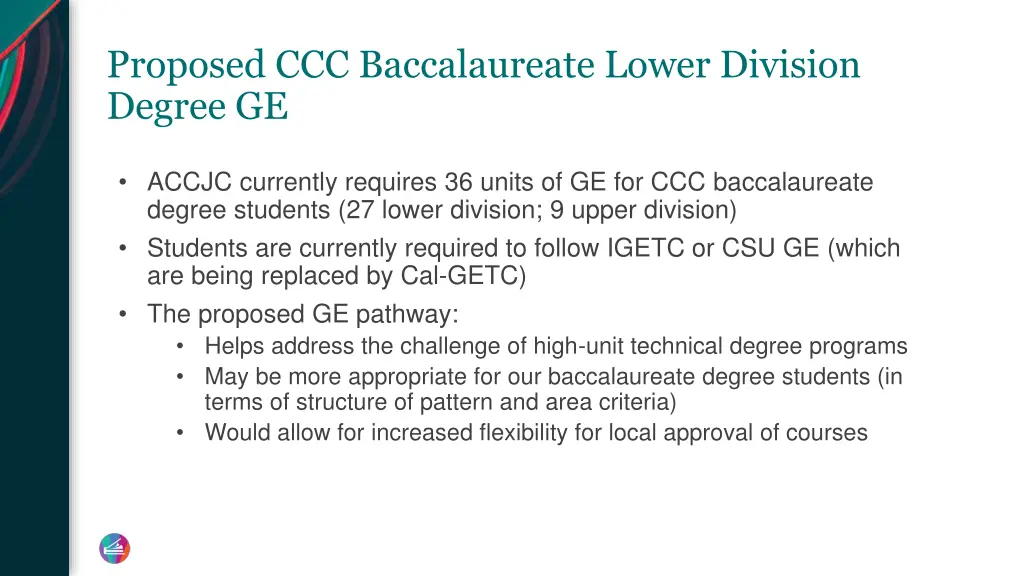 proposed ccc baccalaureate lower division degree