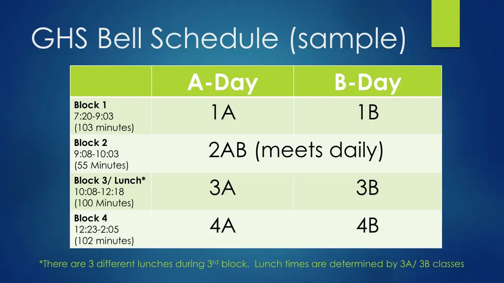 ghs bell schedule sample