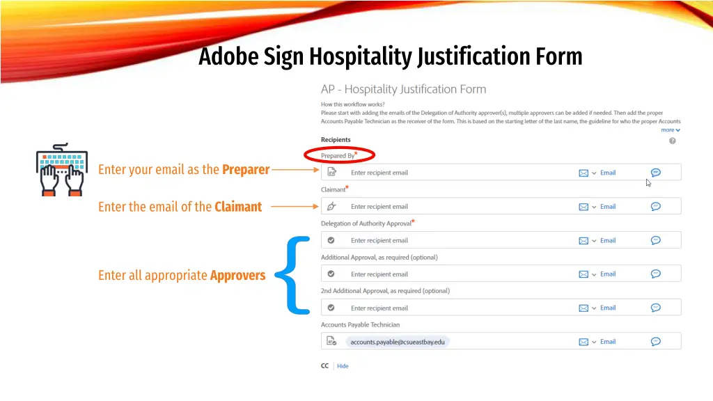 adobe sign hospitality justification form