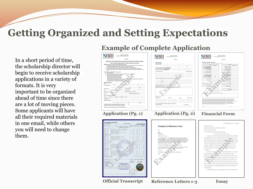 getting organized and setting expectations