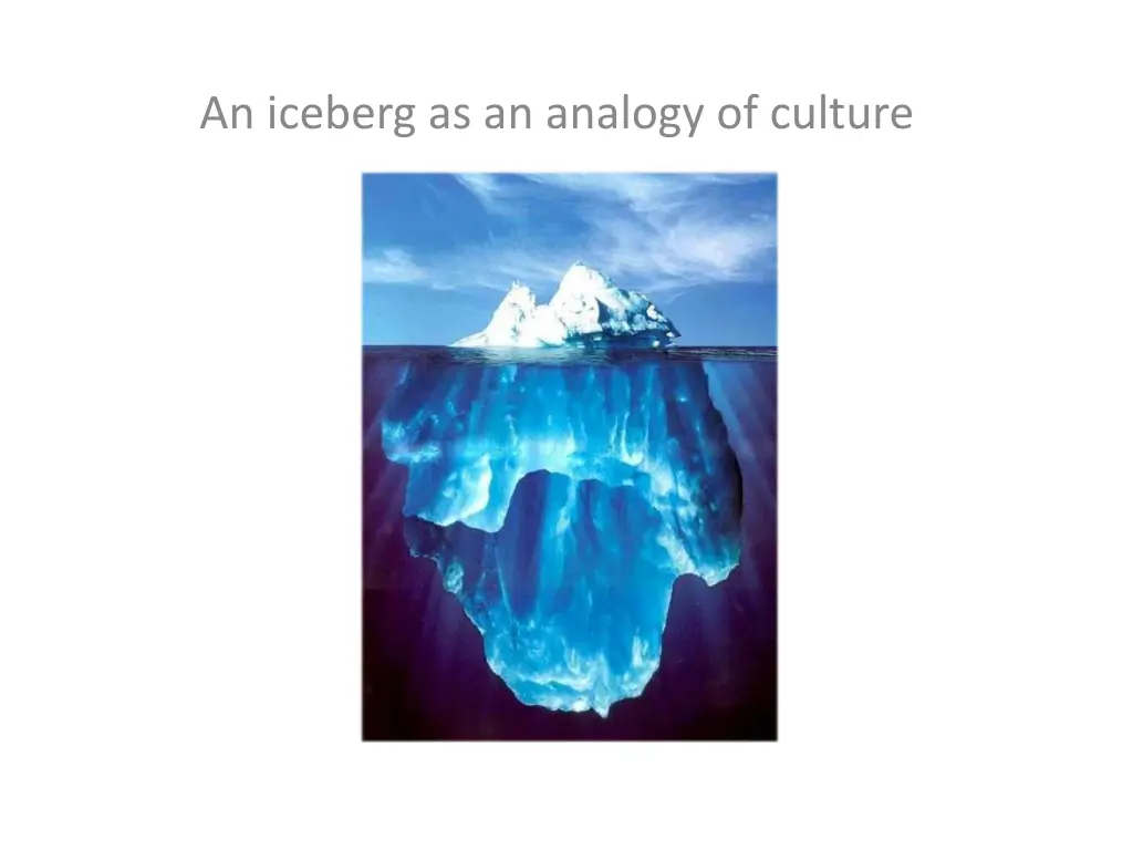 an iceberg as an analogy of culture