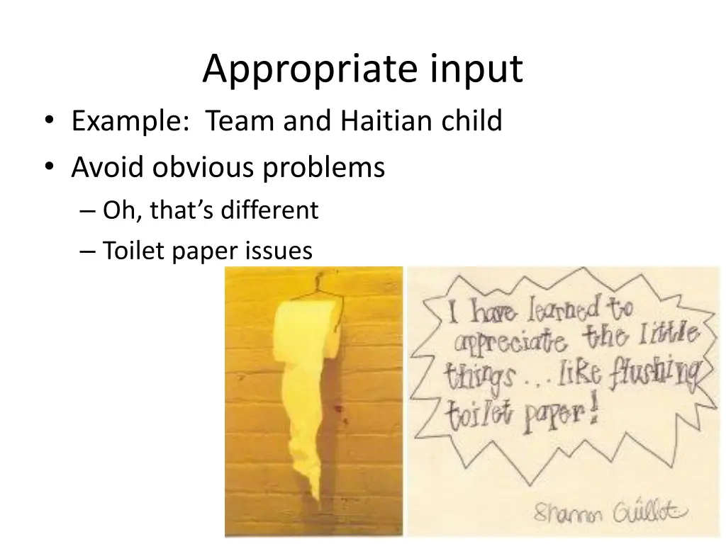 appropriate input example team and haitian child 1