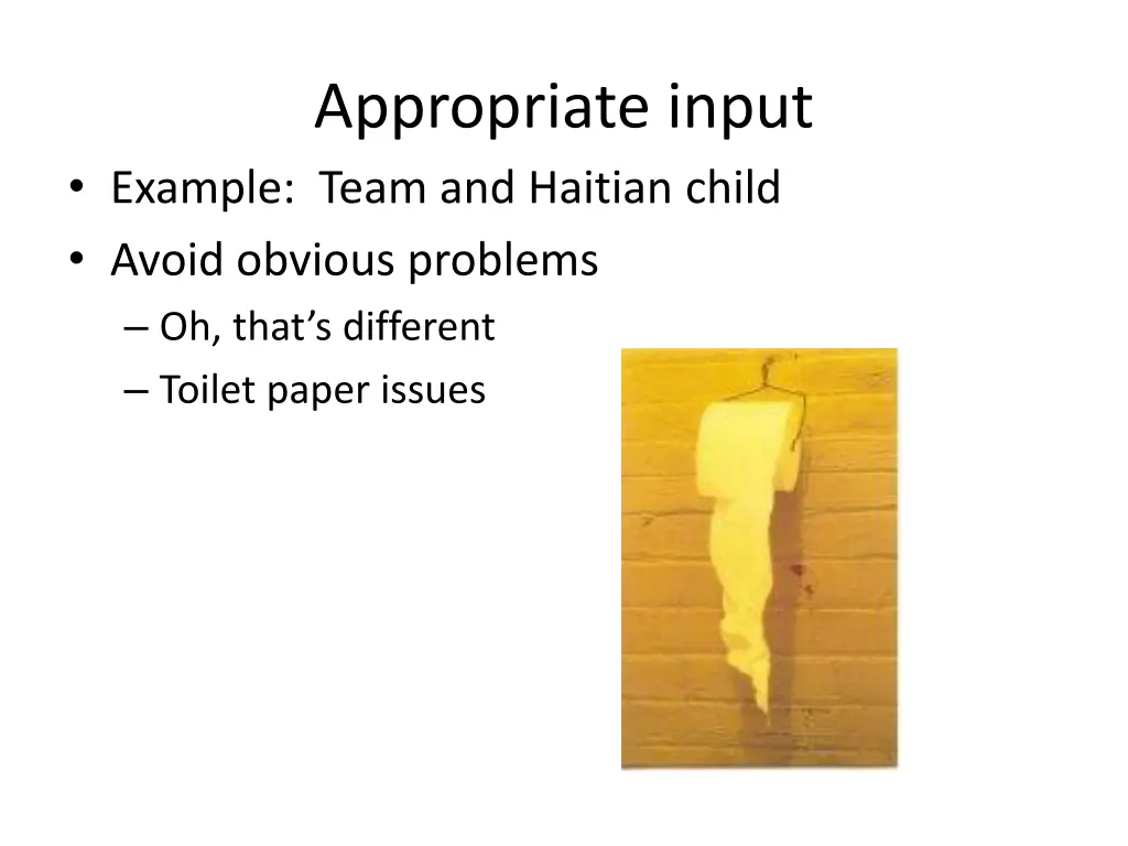 appropriate input example team and haitian child