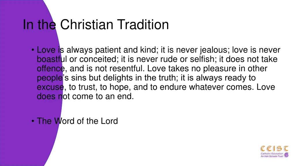 in the christian tradition