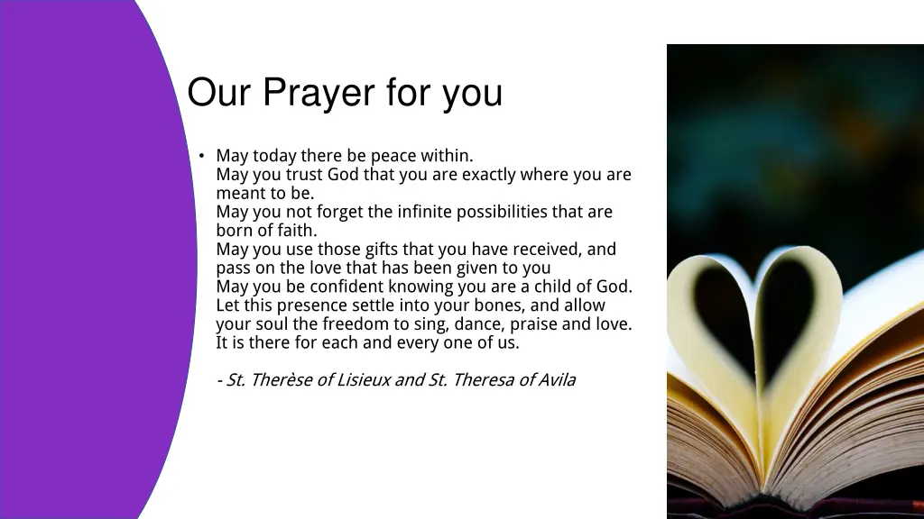 our prayer for you