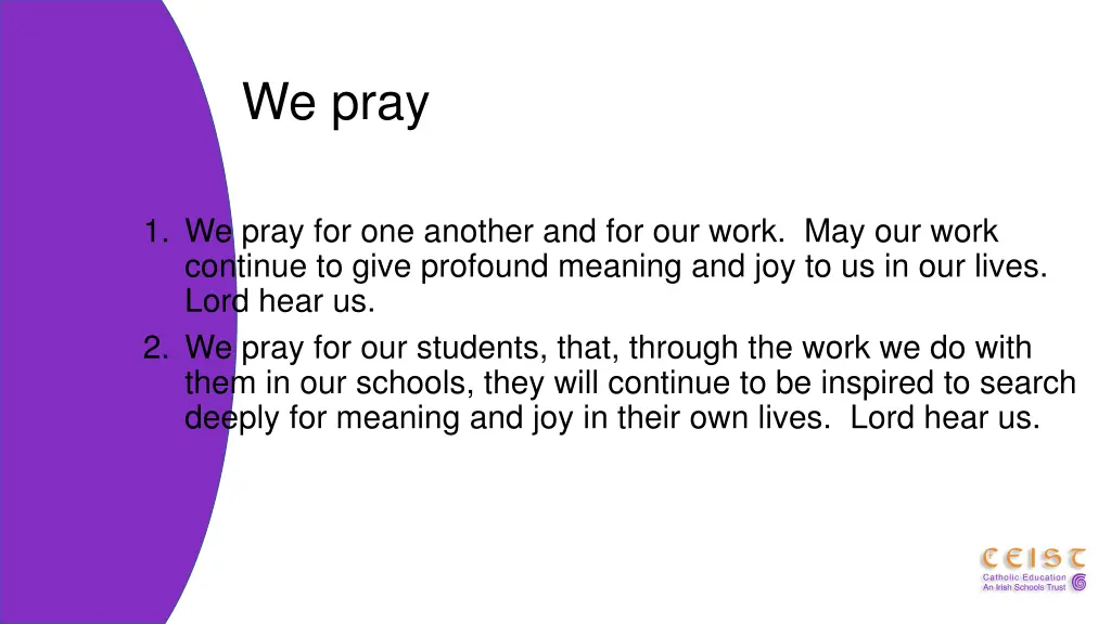 we pray