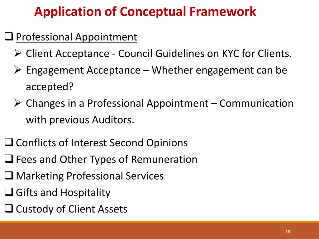 application of conceptual framework