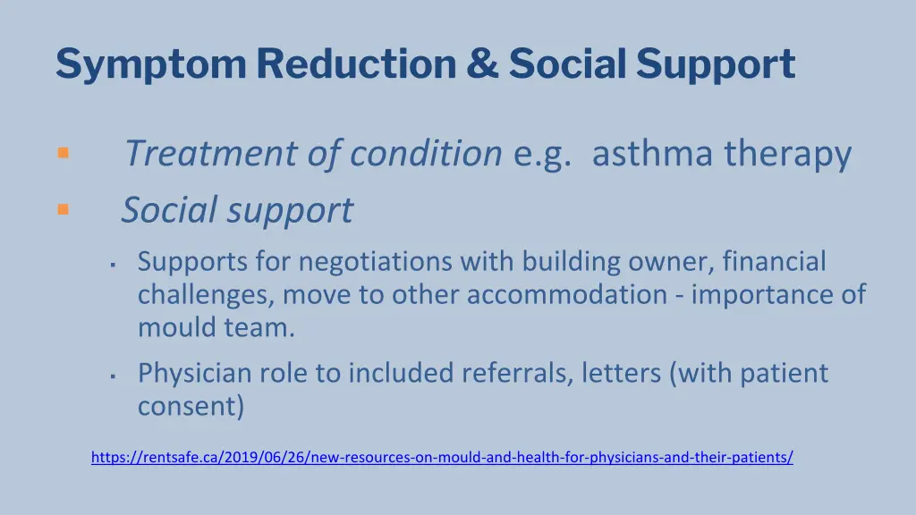 symptom reduction social support