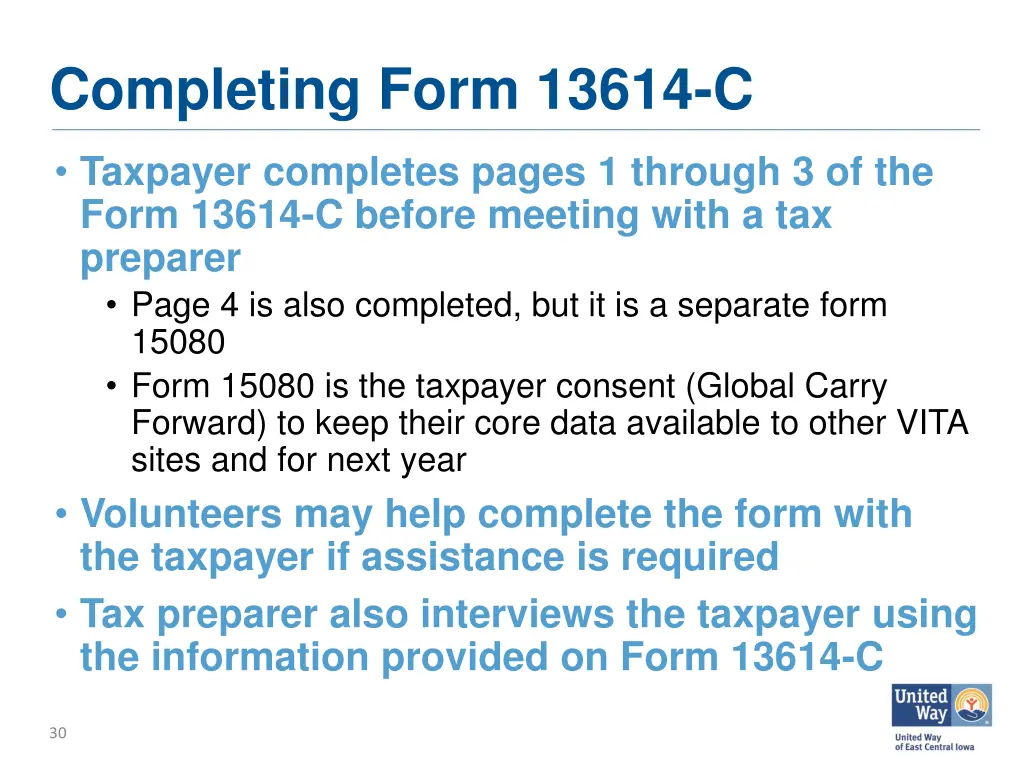 completing form 13614 c