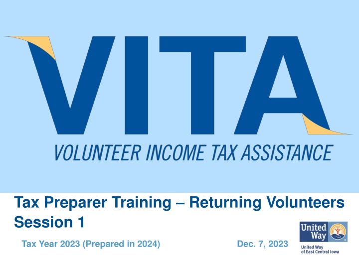 tax preparer training returning volunteers