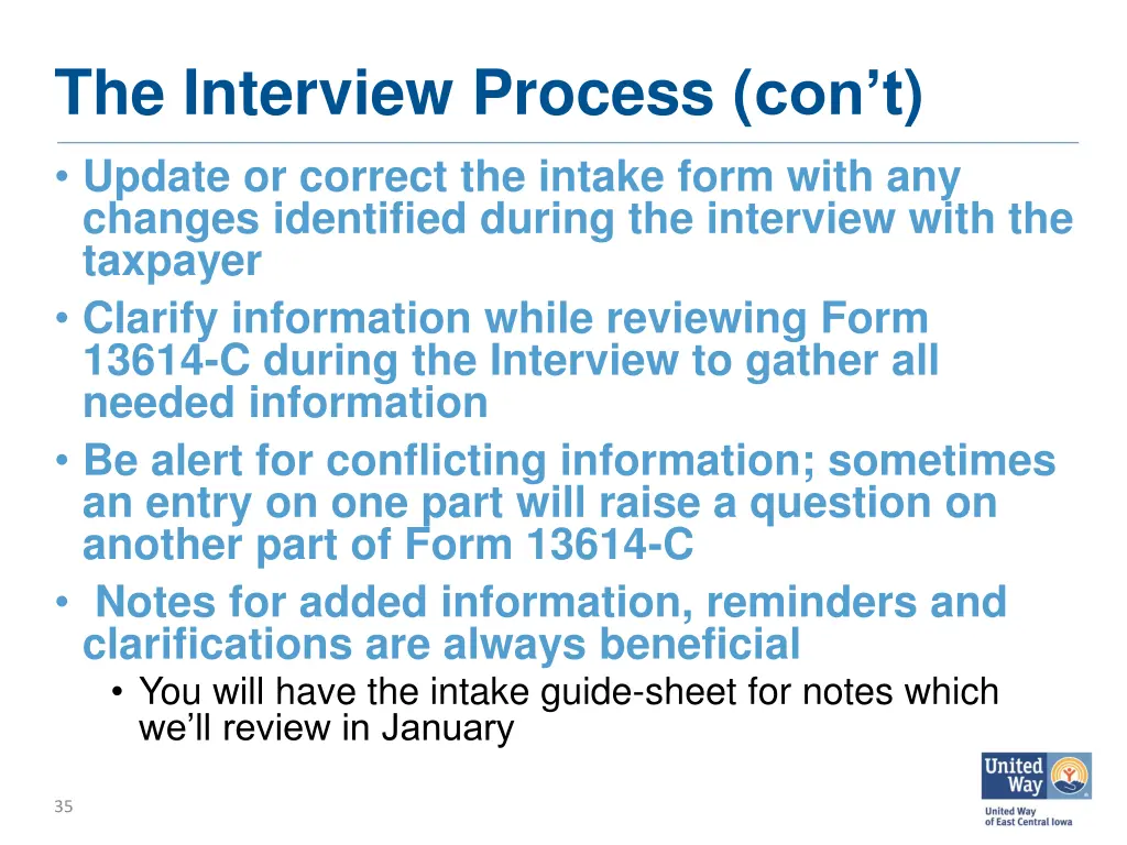 the interview process con t update or correct
