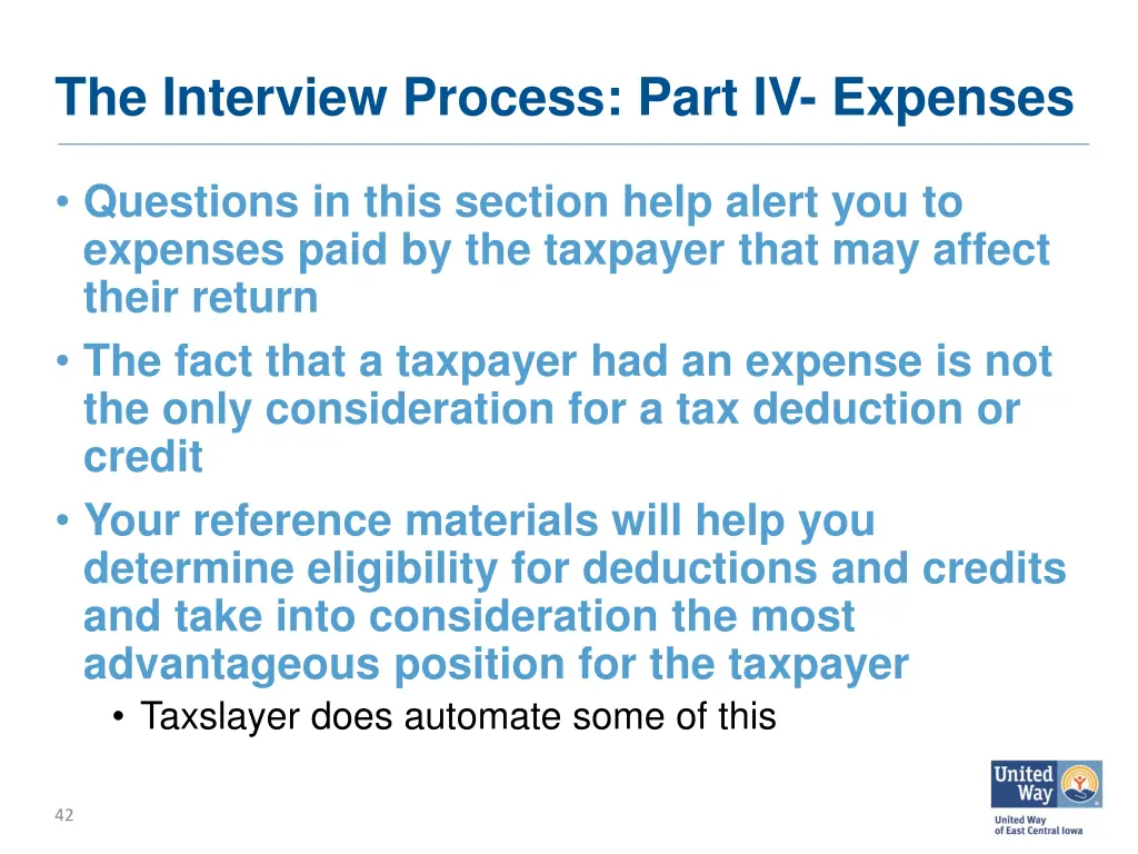 the interview process part iv expenses