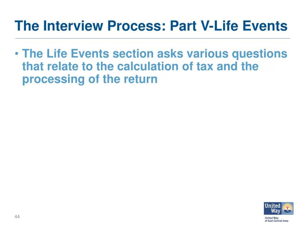 the interview process part v life events
