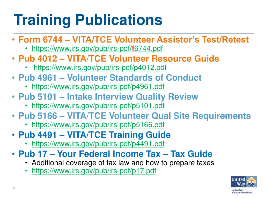 training publications