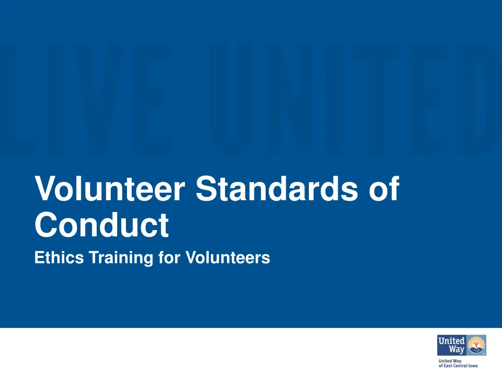 volunteer standards of conduct ethics training