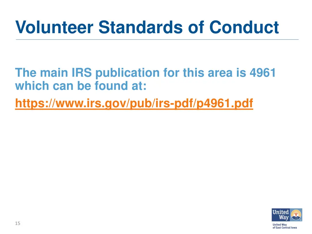 volunteer standards of conduct