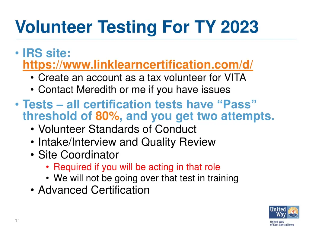 volunteer testing for ty 2023